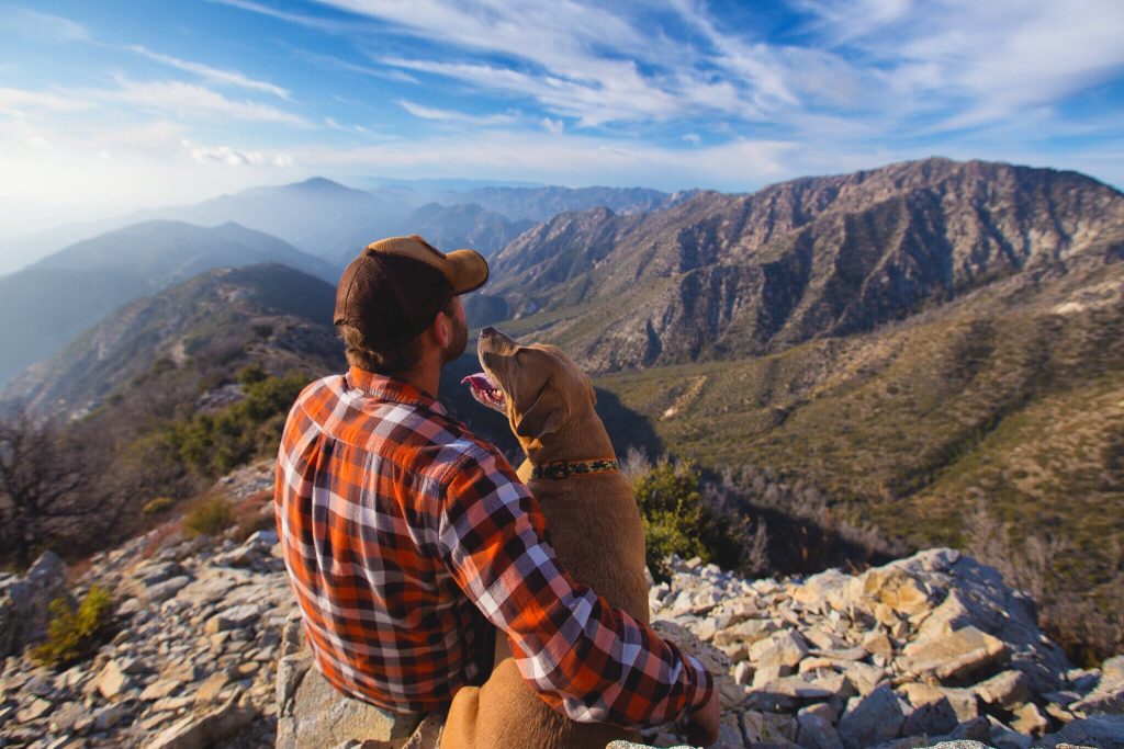 Me with my dog in mountains